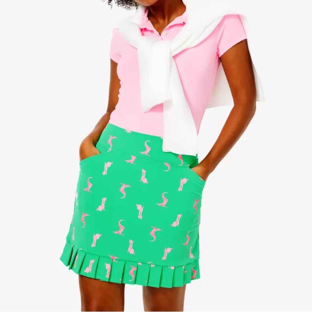 Lilly Pulitzer Monica UPF 50+ Spearmint Par Tee Animals Golf Skort (size 4)